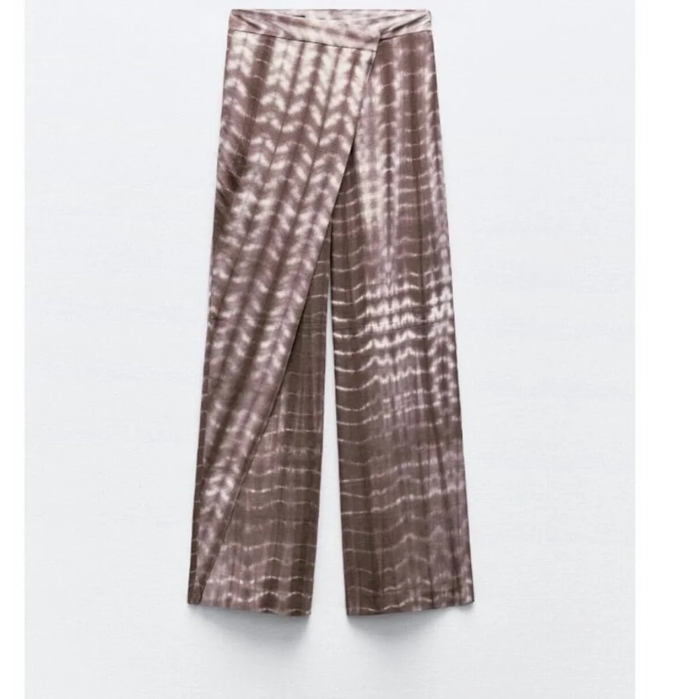 NEW ZARA Zara Tie Dye Grey Linen Blend  Wide Leg Relaxed size XL 🚨NO DISCOUNT